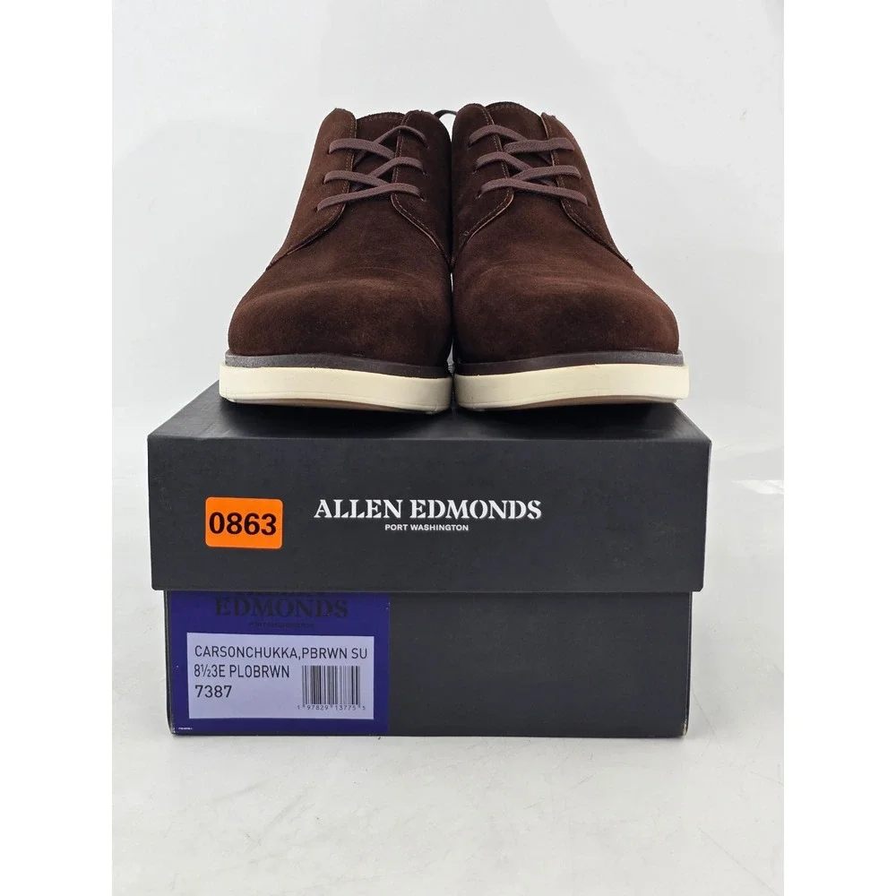 Allen Edmonds Carson Chukka Mens 8.5 EEE Brown Suede Boots -NEW